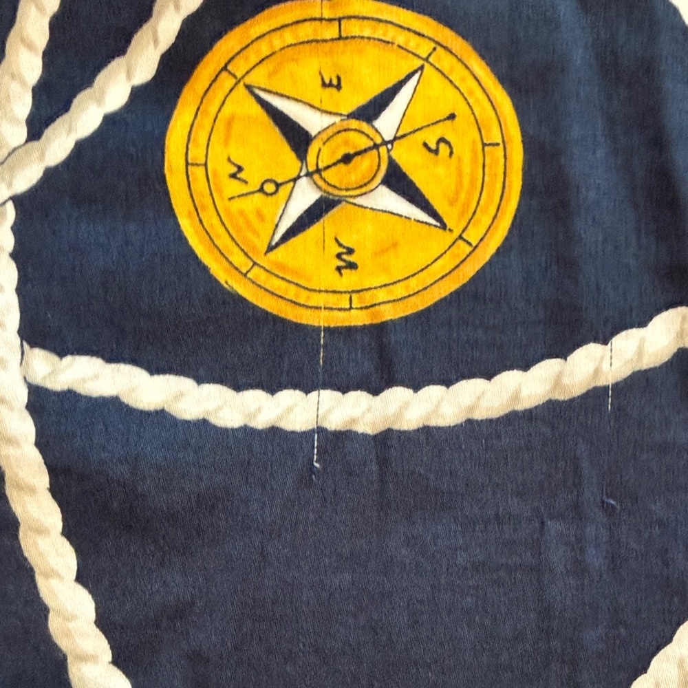 Vintage Ralph Lauren Navy Nautical Rope & Lifebuoy Button-Down Shirt - Picture 11 of 11